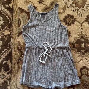 SHEIN Gray Ribbed Knit Top